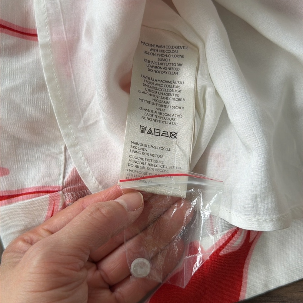 NWT (Anthro) Maeve Sleeveless Linen Blend Printed Shift Mini Dress in Sz XXS - Picture 12 of 15